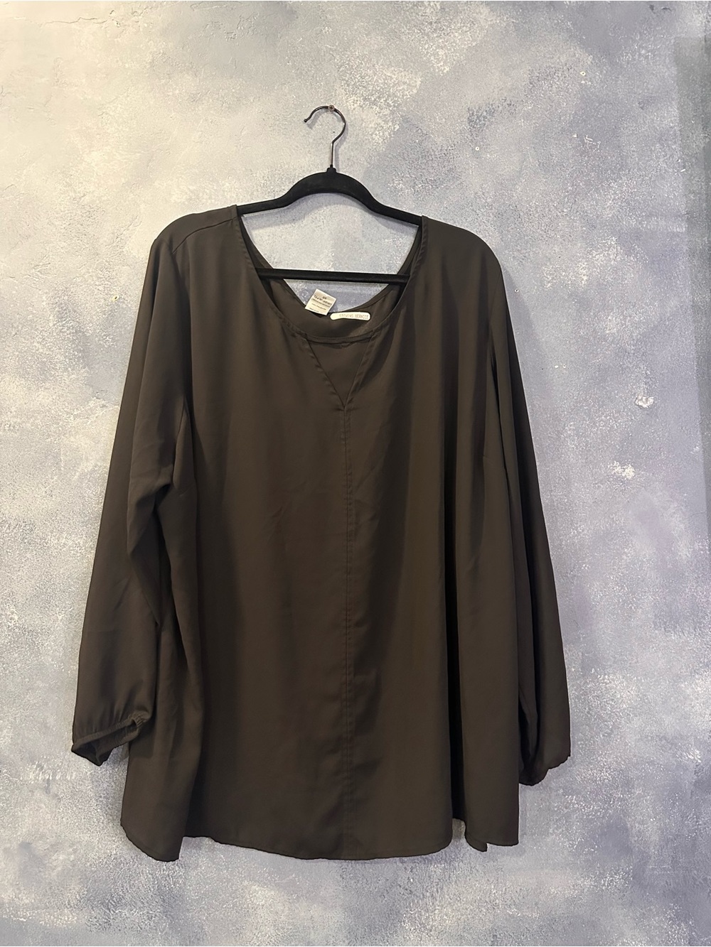 Terra & Sky Black Long Sleeve Scoop Neck Tunic